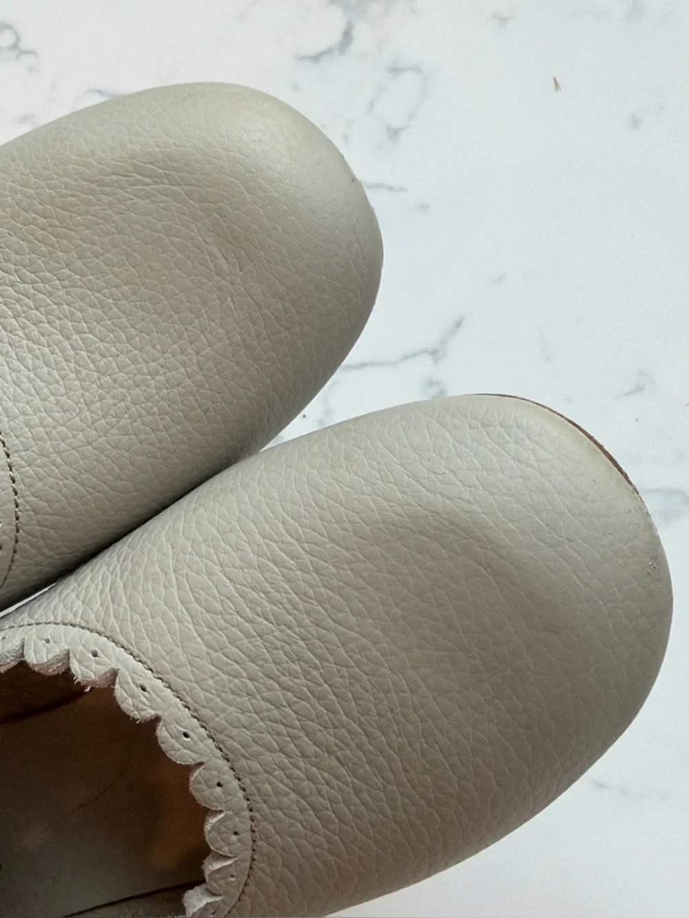 ZIMMERMAN SHOES Scalloped Mary Jane Flats Taupe Size 2